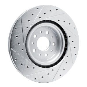 Ram Promaster City Brake Rotor (1) - Front Right - R1 Concepts - Drilled & Slotted - Silver - `15-`22